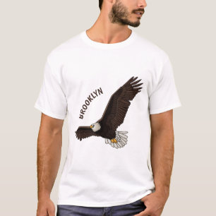Happy flying bald eagle cartoon illustration T-Shirt