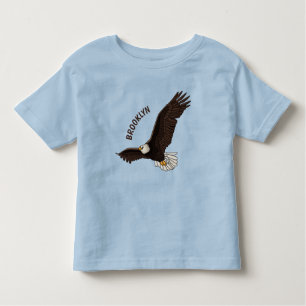 Happy flying bald eagle cartoon illustration toddler T-Shirt