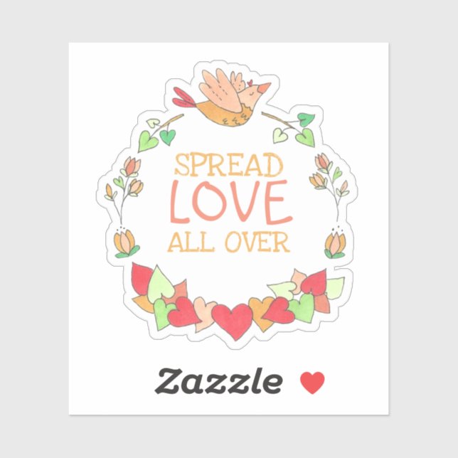 Happy Flying Bird Spread Love All Over Cute Sticke (Sheet)