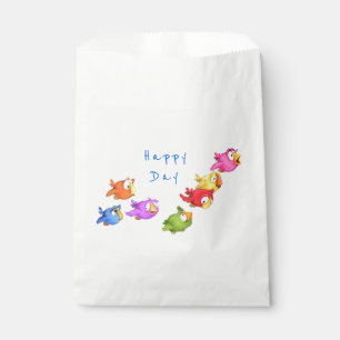 Happy Flying Birds Favour Bags - Custom Text