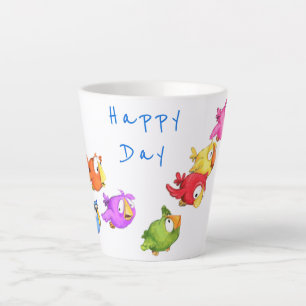 Happy Flying Birds Latte Mug