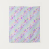 Happy Flying Witch Bright Pastel Rainbow Pattern