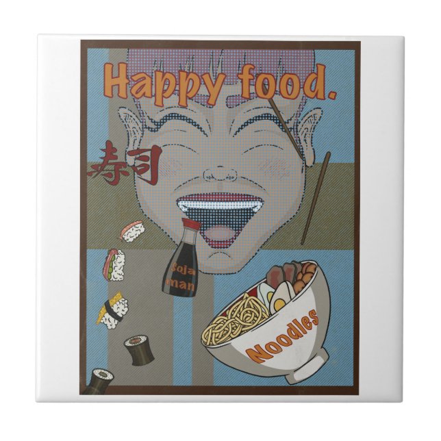 Happy food ceramic tile (Front)
