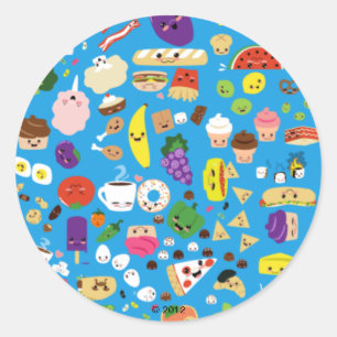 Happy Food Classic Round Sticker