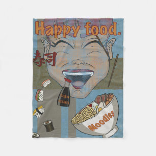 Happy food fleece blanket