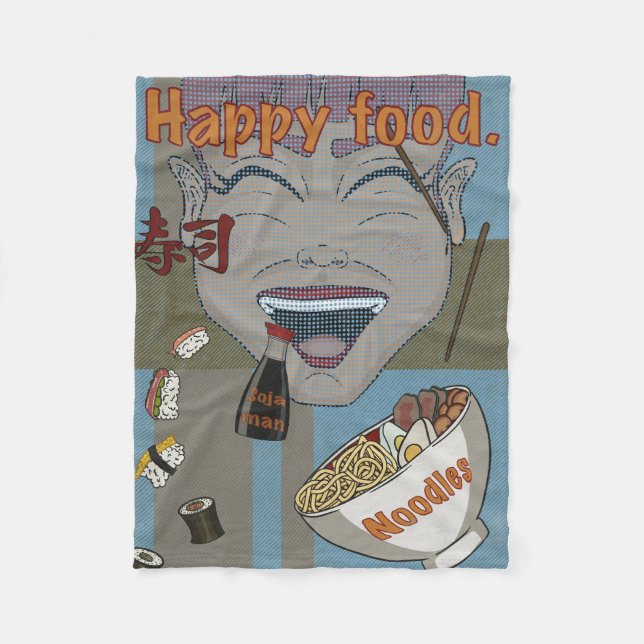 Happy food fleece blanket (Front)