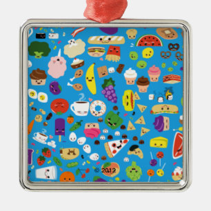 Happy Food Metal Ornament