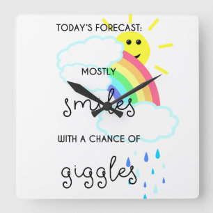 Happy Forecast Square Wall Clock