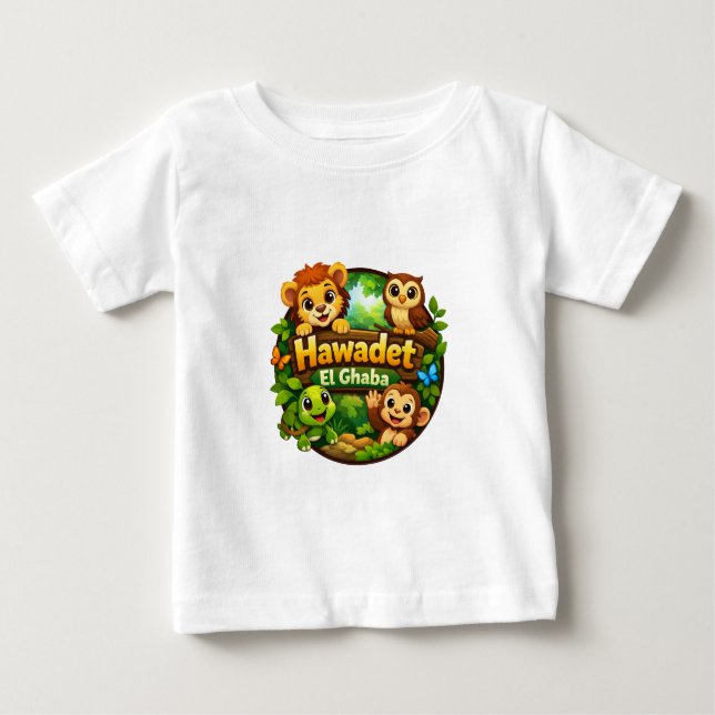 Happy Forest Animals Colorful Kids T-Shirt (Front)
