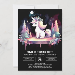 Happy Forest Horse Birthday Invitation
