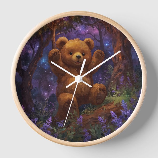 Happy Forest Teddy Bear Art Clock (Front)