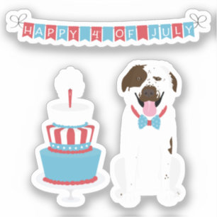 Happy Fourth of July Dog Red White Blue