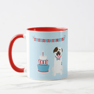 Happy Fourth of July Dog Red White Blue Mug