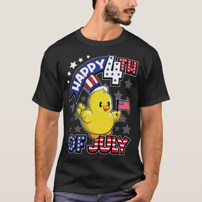 Happy Fourth Of July Duck USA labrador owner labra T-Shirt (Front)