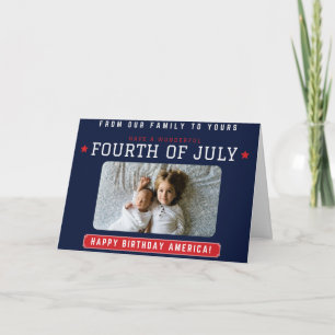 Happy Fourth Of July Family Photo Card