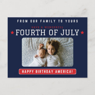 Happy Fourth Of July Family Photo Postcard