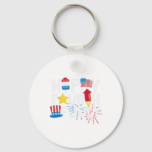 Happy Fourth Of July Key Ring