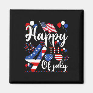 Happy Fourth Of July Patriotic Us American Flag 4t Magnet