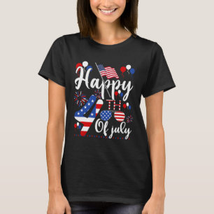 Happy Fourth Of July Patriotic Us American Flag 4t T-Shirt