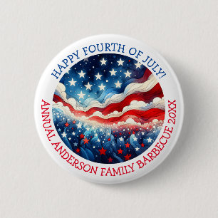 Happy Fourth of July Personalised 6 Cm Round Badge
