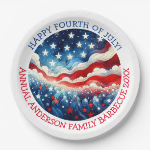 Happy Fourth of July Personalised Paper Plate
