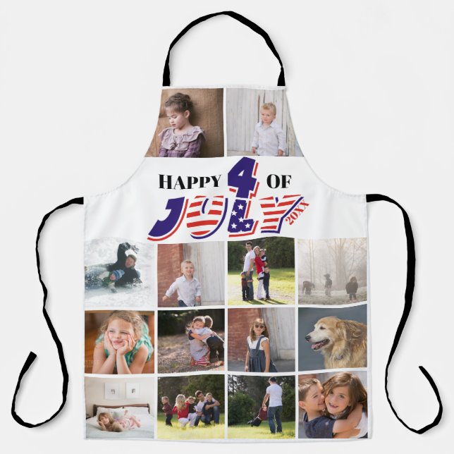 Happy Fourth of July photo collage Apron (Front)
