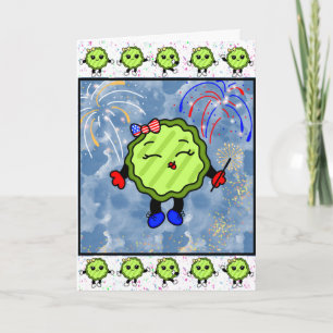 Happy Fourth of July Pickle   Funny Holiday Card