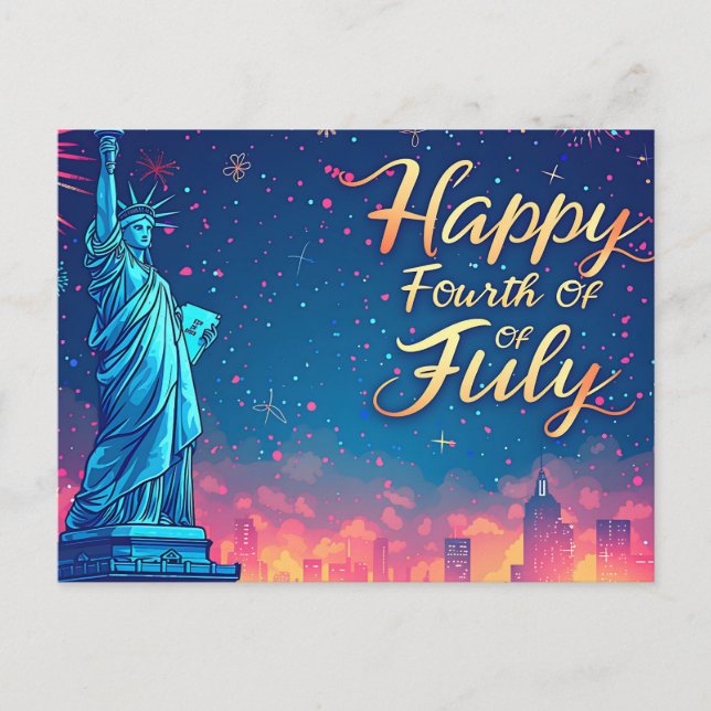 Happy Fourth Of July Postcard (Front)