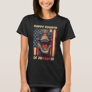 Happy Fourth Of JuRAWRly  4th Of July Dinosaur Rex T-Shirt