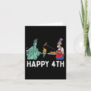 Happy Fourth Statue Of Liberty Uncle Sam Funny 4th Card
