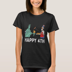 Happy Fourth Statue Of Liberty Uncle Sam Funny 4th T-Shirt