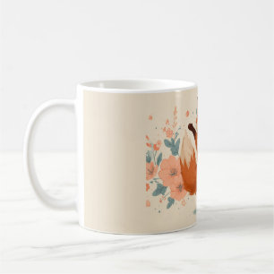 Happy Fox with Flowers – Cute Whimsical Animal Art Coffee Mug