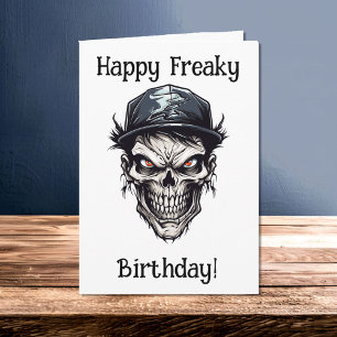 Happy Freaky Birthday Zombie Character Card