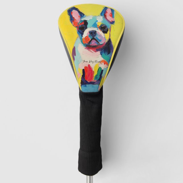 Happy French Bulldog 03 - Kaori Golf Head Cover (Front)
