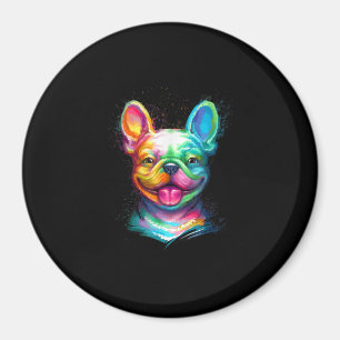 Happy French Bulldog Smiling Face Magnet