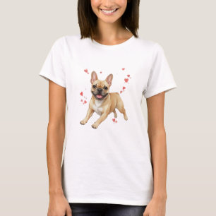 Happy French Bulldog Watercolor Design Dog Lovers T-Shirt