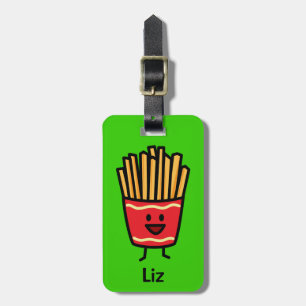 Happy French Fries potato frites fried junk food Luggage Tag