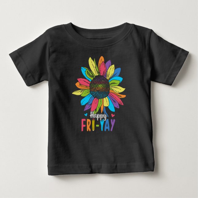 Happy Fri-Yay Friday Lovers Fun Teacher Baby T-Shirt (Front)