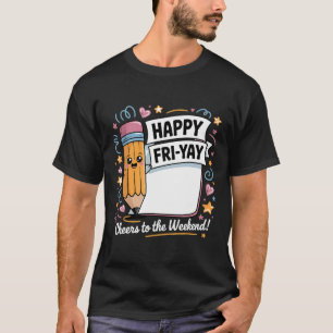 Happy Fri-yay Teacher Fry Yay Funny Friday Weekend T-Shirt