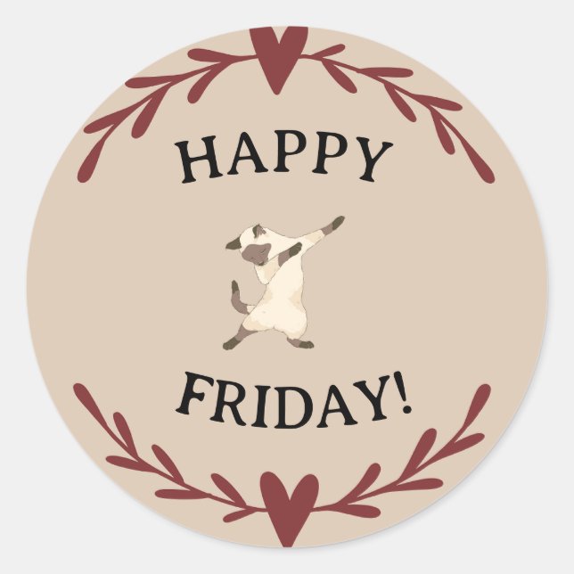Happy Friday Classic Round Sticker (Front)