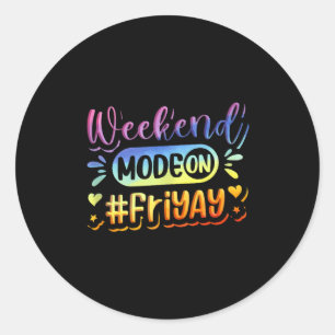 Happy Friday Fri Yay Teacher School Meme Tank Top_ Classic Round Sticker