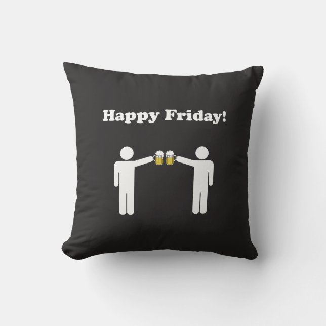 Happy Friday Throw Pillow (Front)