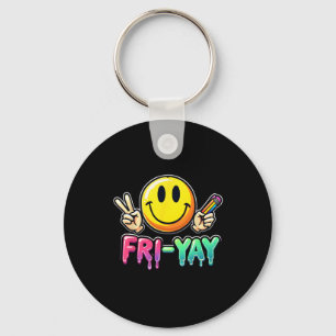 Happy Friday Weekend Teacher Student Back To Schoo Key Ring