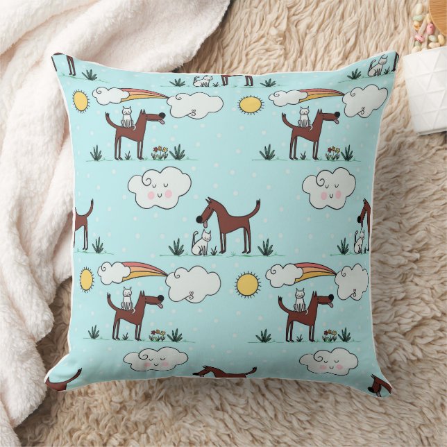 Happy Friends Countryside Pattern Pillow - Kids'  (Blanket)