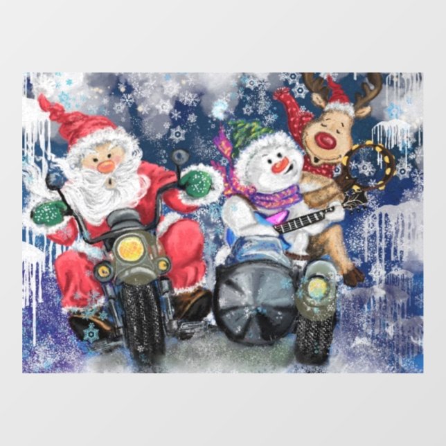 Happy Friends Funny Christmas Window Cling (Sheet)