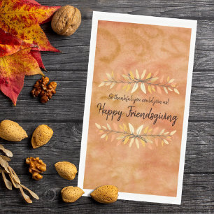 Happy Friendsgiving Autumn Color Leaf Napkin