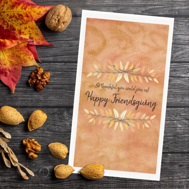 Happy Friendsgiving Autumn Color Leaf Napkin (Creator Uploaded)