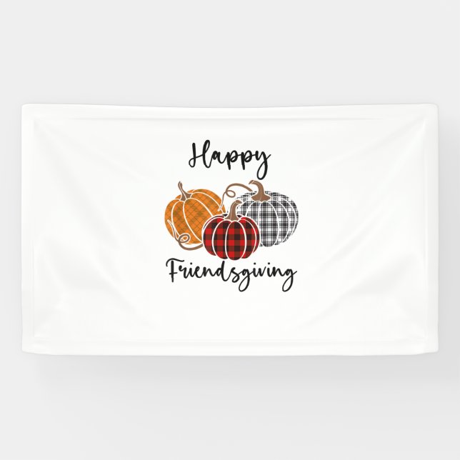 Happy Friendsgiving Plaid Shirt Thanksgiving Men W Banner (Horizontal)
