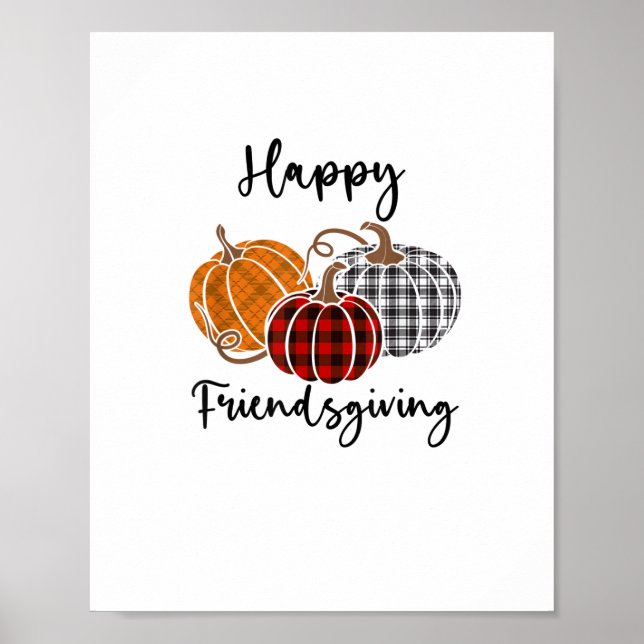 Happy Friendsgiving Plaid Shirt Thanksgiving Men W Poster (Front)