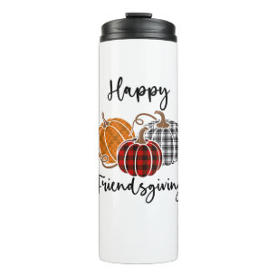 Happy Friendsgiving Plaid Shirt Thanksgiving Men W Thermal Tumbler